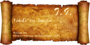Takács Imola névjegykártya